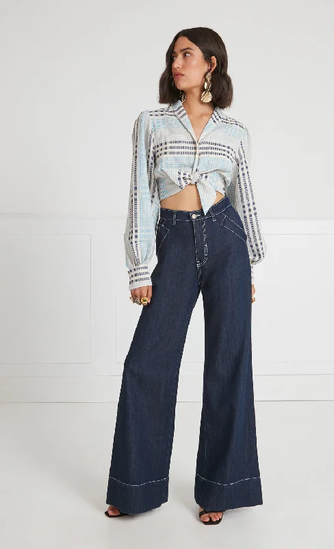 Women's denim jeans fit for is brand-Fontana Wide Leg Jean - Denim