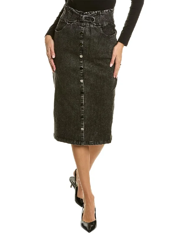 Women's floral printed denim skirts for summer -Gracia Waist Belt Detail Denim Skirt Women's floral printed denim skirts for summer -Gracia Waist Belt Detail Denim Skirt
