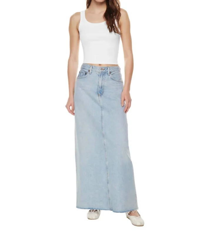 Women's oversized denim skirts for laid-back look -Hilla Denim Skirt In Practice