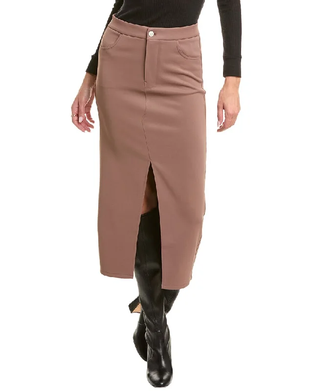Women's denim skirts for spring and summer occasions -HUDSON Jeans Reconstructed Midi Skirt