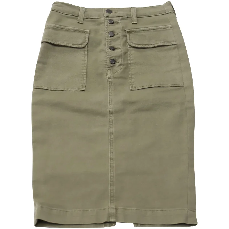 Women's mini denim skirts for casual outfits -J Brand Pencil Denim Skirt in Brown Cotton