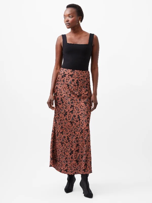 Women's eco-friendly denim skirts for sustainable fashion -Jeannie Ennis Eco Satin Maxi Skirt Women's eco-friendly denim skirts for sustainable fashion -Jeannie Ennis Eco Satin Maxi Skirt
