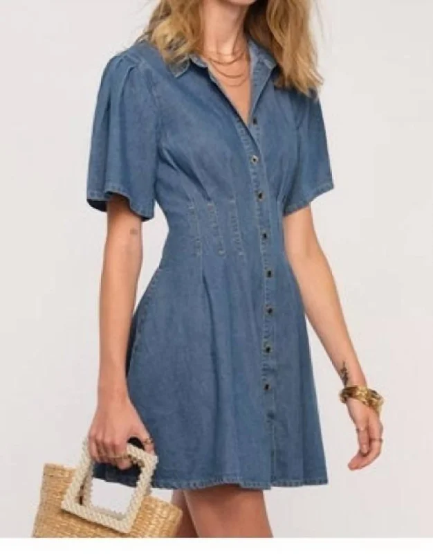How to style denim dress for work--Spring of fit sale now-Karia Dress In Denim
