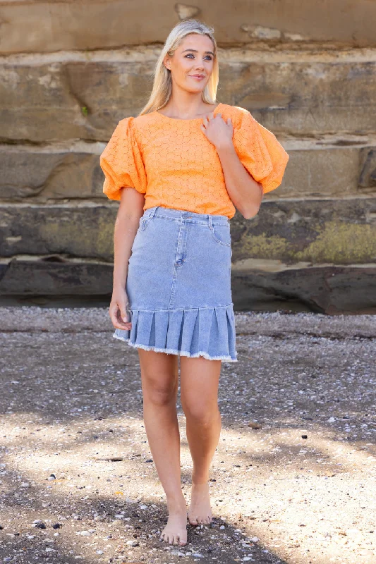 Women's pencil denim skirts for office wear -Kendall Denim Skirt