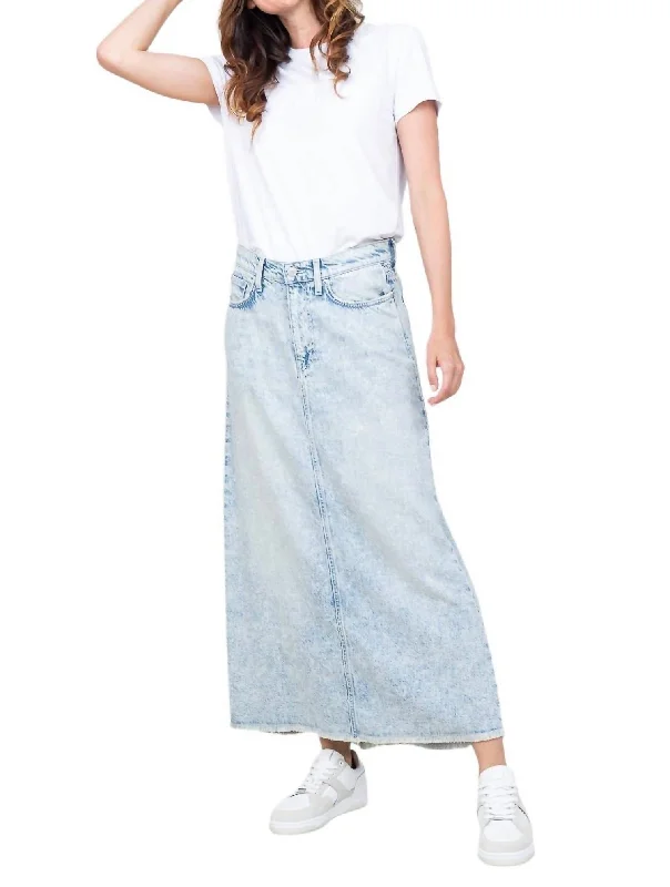 Women's denim skirts with studded accents for trendy looks -Megan Denim Skirt In Misty