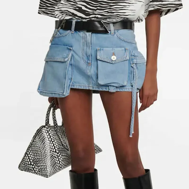 Women's denim skirts with cuffed hems for chic style -OUDINA Wholesale Hot Ladies Elegant Multi-pocket Mini Cargo Skirts Short Women's Denim Skirt Women's denim skirts with cuffed hems for chic style -OUDINA Wholesale Hot Ladies Elegant Multi-pocket Mini Cargo Skirts Short Women's Denim Skirt