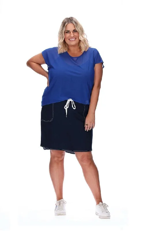 Women's trendy denim skirts for going out -Blake Dark Denim Skirt
