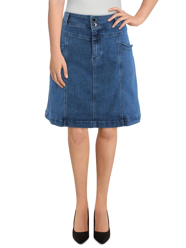 Women's bell-bottom denim skirts for bohemian style -Plus Womens Mini Jean Denim Skirt Women's bell-bottom denim skirts for bohemian style -Plus Womens Mini Jean Denim Skirt