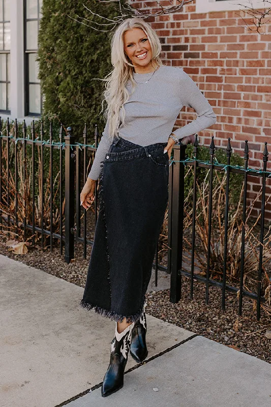 Women's eco-friendly denim skirts for sustainable fashion -The Ashley Denim Skirt