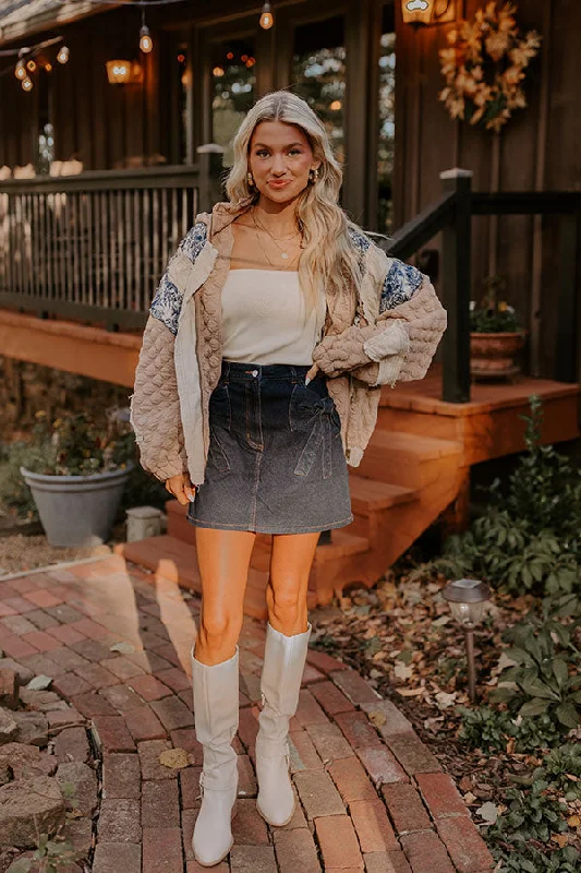 Women's denim skirts for autumn outfits -The Kaeli High Waist Denim Skirt in Dark Wash Women's denim skirts for autumn outfits -The Kaeli High Waist Denim Skirt in Dark Wash