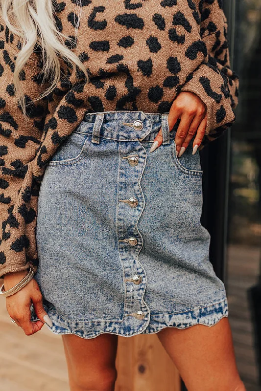 Women's tailored denim skirts for refined style -The Taylor High Waist Denim Skirt