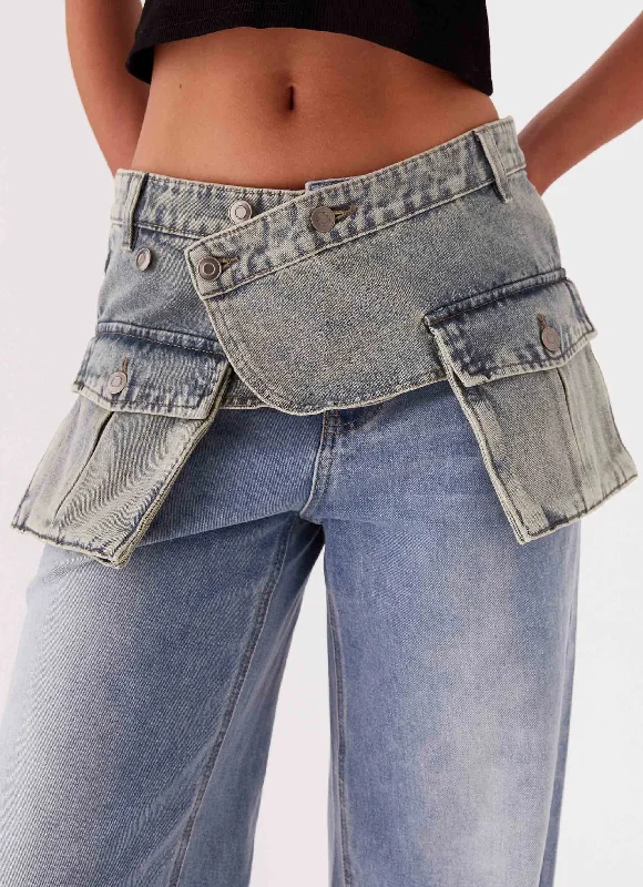 Denim dress with adjustable drawstring--How styled plus and stylish-West Coast Denim Belt - Indigo