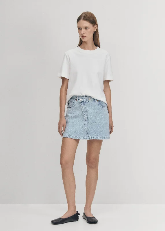 Women's oversized denim skirts for casual and comfortable style -Boston Blue Denim Skirt Women's oversized denim skirts for casual and comfortable style -Boston Blue Denim Skirt