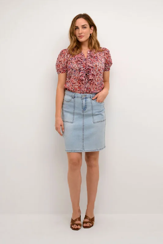 Women's chic denim skirts for formal events -Cream Zelina Denim Skirt