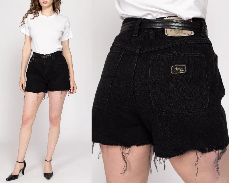 Stylist with what new new often-Large 90s Black High Waisted Cutoff Jean Shorts 32"
