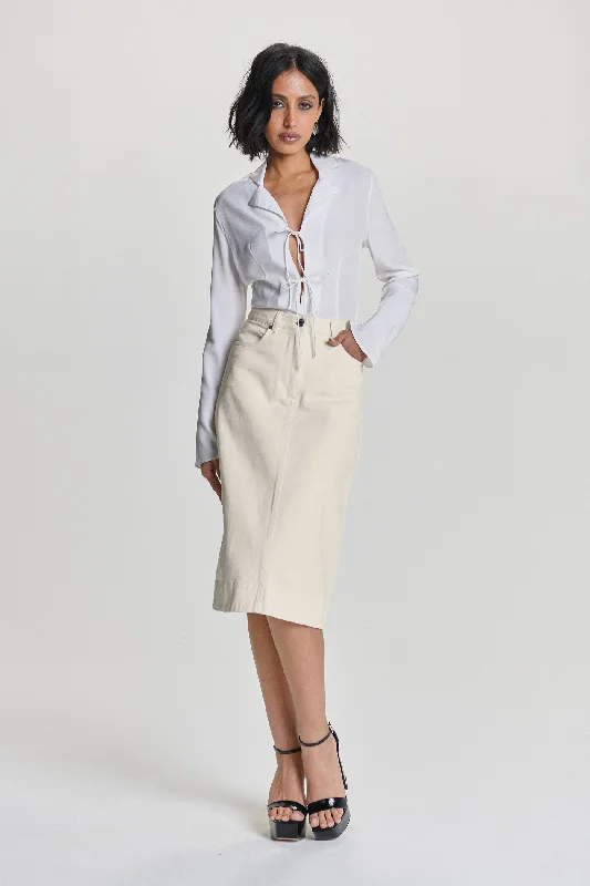 Women's denim skirts for outdoor activities -MARGOT DENIM SKIRT