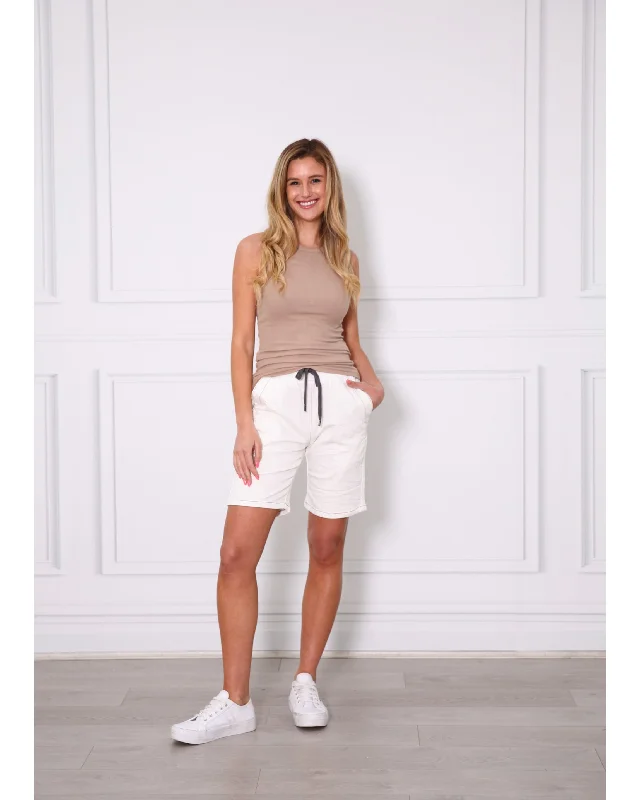 Best women's denim shorts or a new style:Monaco Jeans Riley Short - White