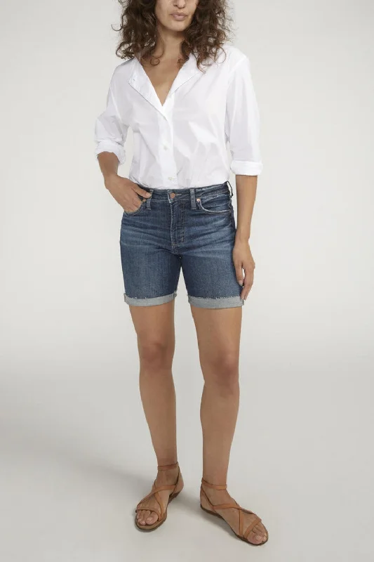 Women's denim shorts or top is what -Silver Jeans Co. Sure Thing Long Shorts