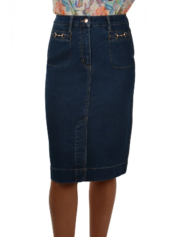 Women's long denim skirts for elegant fashion -T1S2410072 Thomas Cook Women's Crystal Denim Skirt Women's long denim skirts for elegant fashion -T1S2410072 Thomas Cook Women's Crystal Denim Skirt