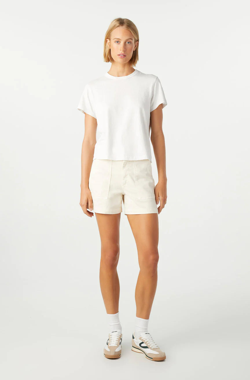 Women's denim shorts for a music festival-AMO Easy Army Short
