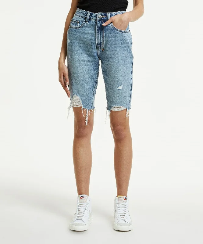 Women's denim shorts loose baggy stylish-APP LAYE VIBEZ RUINS
