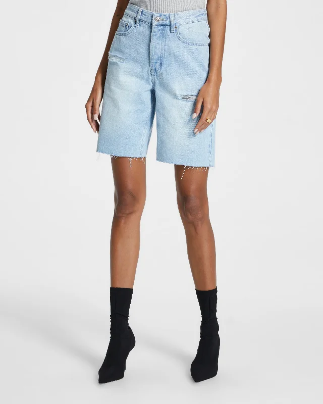 Women's denim shorts or the dark style-BROOKLYN SHORT SENSE SLICED