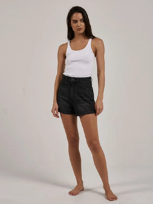 Women's denim shorts on sale-Erica Short - Smoke Black