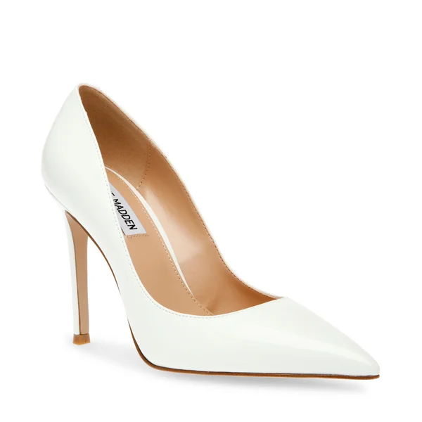 Versatile Dress Heels for Formal and Casual Wear---EVELYN WHITE PATENT