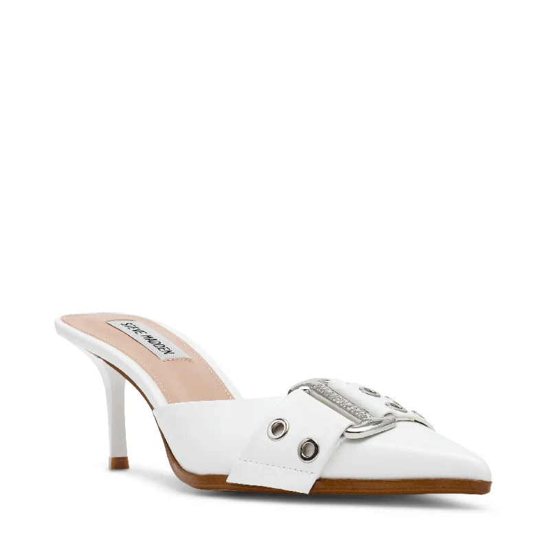 Versatile Dress Heels for Formal and Casual Wear---HIATUS WHITE CRINKLE PATENT