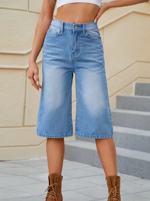 High women's denim shorts in 2025 on great look and stylist with new Denim-High Waist Denim Shorts with Pockets