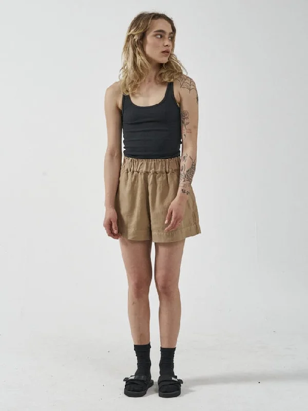 Women's denim shorts and a cardigan-Intuition Short - Faded Khaki