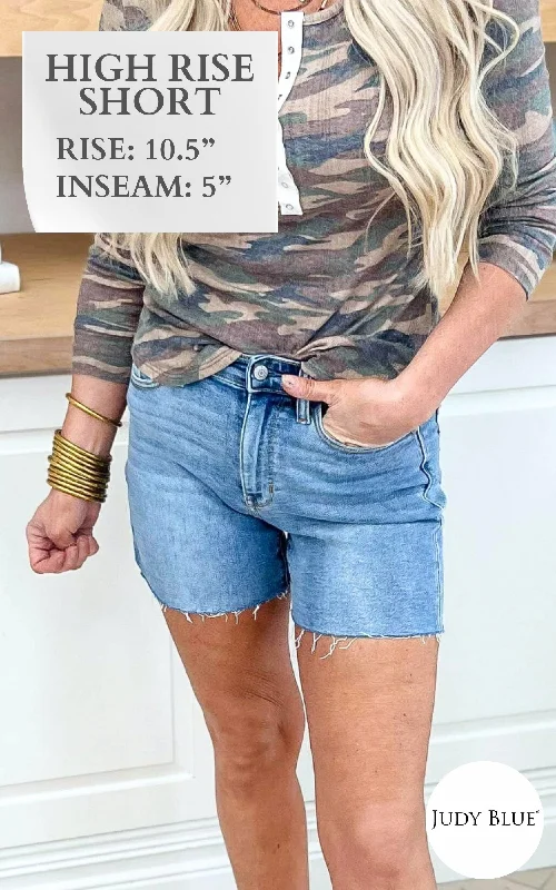 Women's denim shorts is on for trendy or 2025-Light Wash High Waist Denim Shorts (REG/CURVY) | Judy Blue - Final Sale Women's denim shorts is on for trendy or 2025-Light Wash High Waist Denim Shorts (REG/CURVY) | Judy Blue - Final Sale