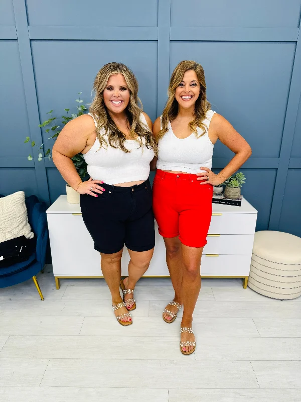 Women's denim shorts loose baggy stylish-Judy Blue REG/CURVY America The Beautiful Bermudas in TWO Colors Women's denim shorts loose baggy stylish-Judy Blue REG/CURVY America The Beautiful Bermudas in TWO Colors