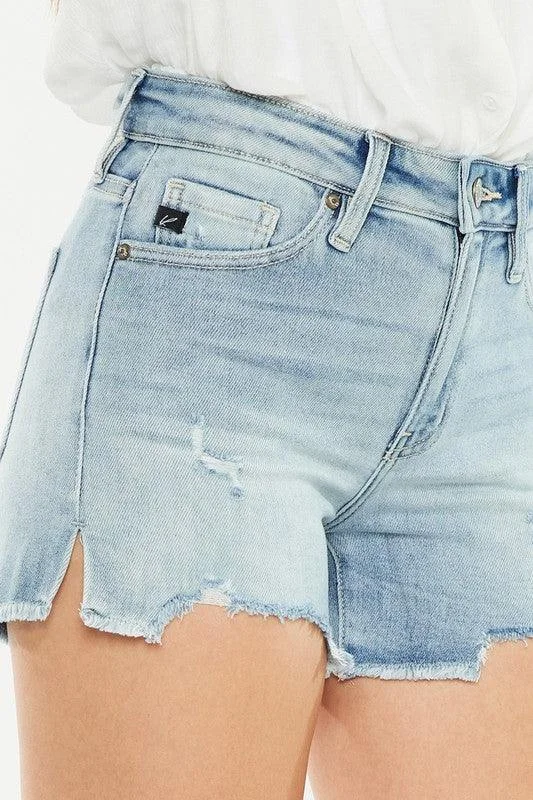 Women's denim shorts for a picnic date-JUSTICE HIGH RISE DENIM SHORTS JEANS S-XL