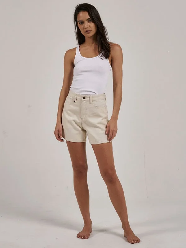 Women's denim shorts with high waist-Khloe Short - Heritage White