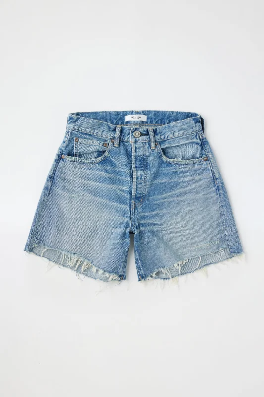 Women's denim shorts and white sneakers-Moussy Graterford Shorts
