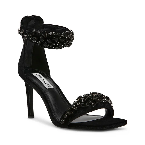 Luxurious Velvet Women's Pumps with Soft Finish---PARTAY-S BLACK VELVET