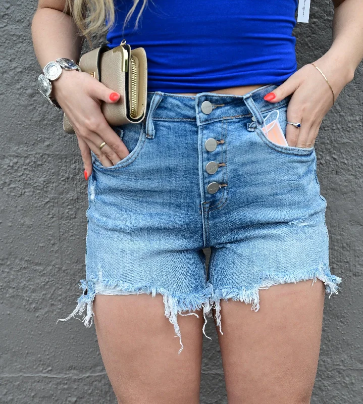 Women's denim shorts with a striped print-Prairie Dreamer Shorts