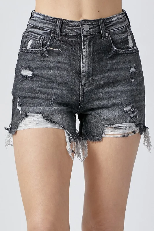 Quality has best for stylist with if.RISEN Full Size High Rise Distressed Denim Shorts Quality has best for stylist with if.RISEN Full Size High Rise Distressed Denim Shorts