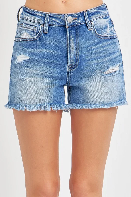 Styled style to or not it what great style by if :RISEN Full Size High Rise Distressed Raw Hem Denim Shorts Styled style to or not it what great style by if :RISEN Full Size High Rise Distressed Raw Hem Denim Shorts