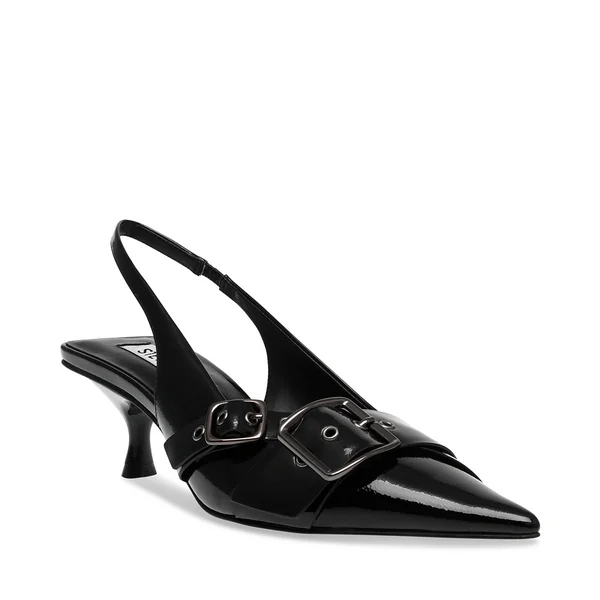 Versatile Dress Heels for Formal and Casual Wear---STEPBACK BLACK PATENT