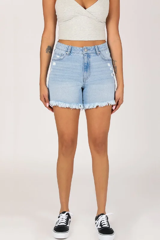 Shop styled plus can denim from -Super High Rise Wedge Midi Short - Classic Nicked Blue Shop styled plus can denim from -Super High Rise Wedge Midi Short - Classic Nicked Blue