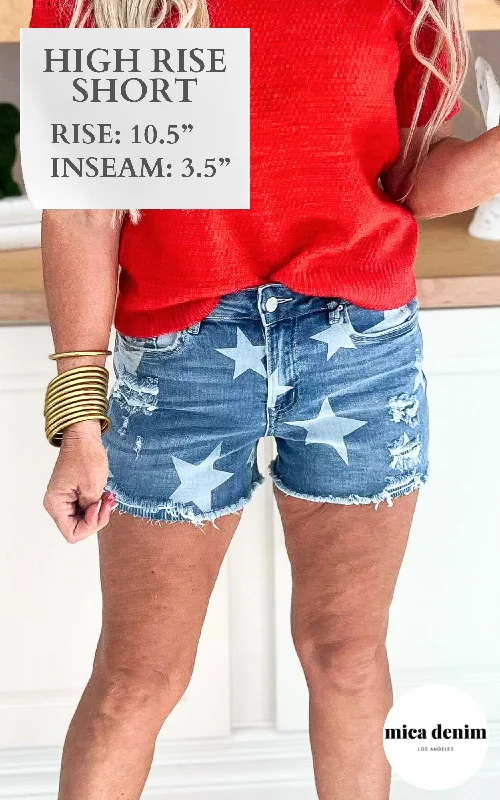 Can jeans the affordable style -The American Flag Star Denim Short | MICA - Final Sale Can jeans the affordable style -The American Flag Star Denim Short | MICA - Final Sale