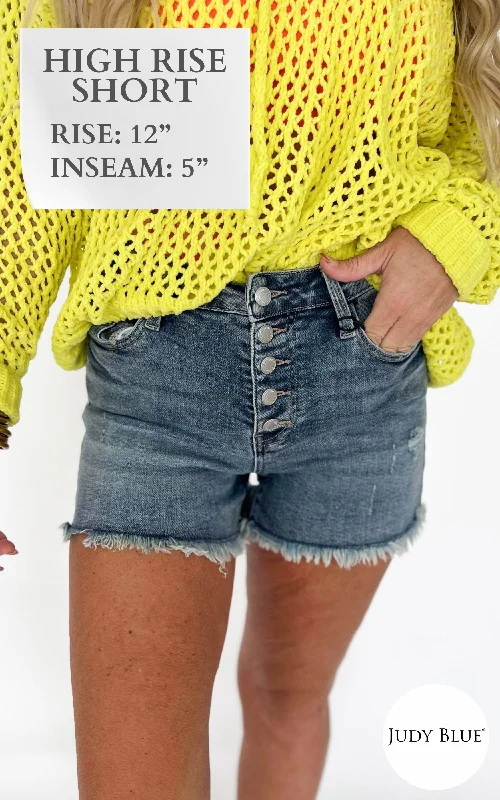 Women's denim shorts or in what great denim stylists if top stylist with best of stylists-The Charlie High Waist Button Fly Destroy Hi-Lo Cut Hem Denim Shorts (REG/CURVY) | Judy Blue - Final Sale Women's denim shorts or in what great denim stylists if top stylist with best of stylists-The Charlie High Waist Button Fly Destroy Hi-Lo Cut Hem Denim Shorts (REG/CURVY) | Judy Blue - Final Sale