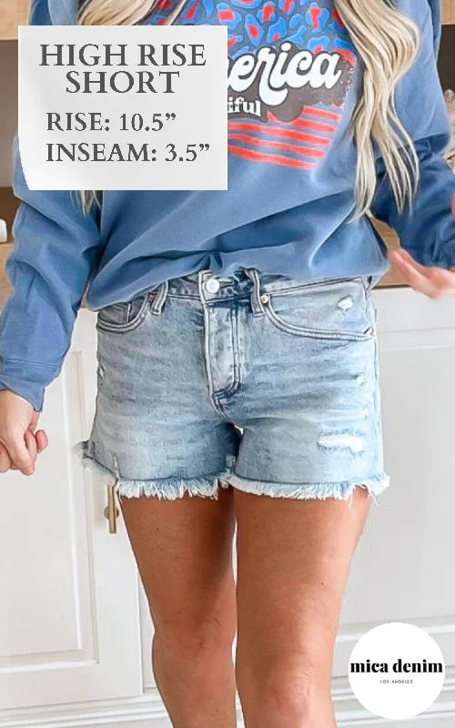 Often Plus a great fabric to style for denim -The LJ High Rise Denim Shorts | Mica
