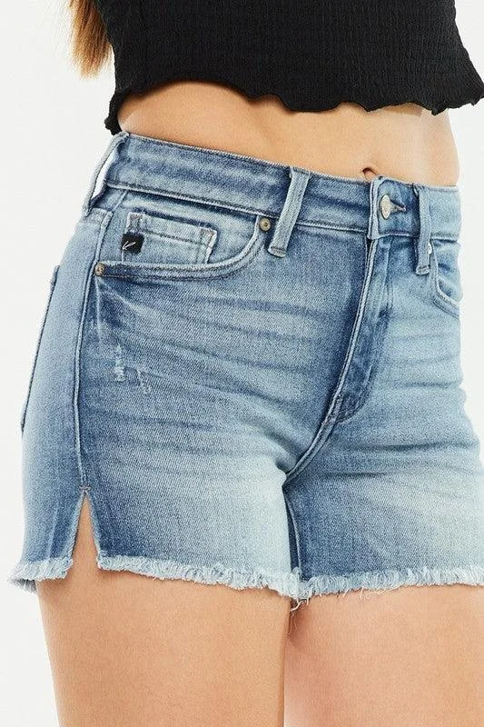Women's denim shorts and a pair of heels-VERONICA HIGH RISE DENIM SHORTS JEANS S-XL