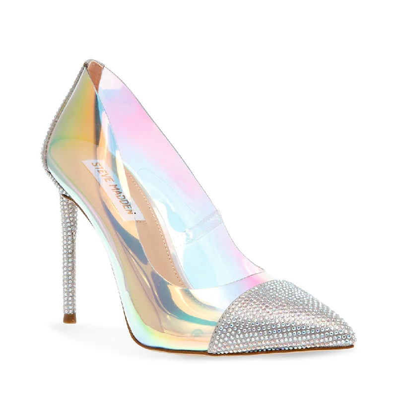 Versatile Dress Heels for Formal and Casual Wear---VERSER-R SILVER IRIDESCENT