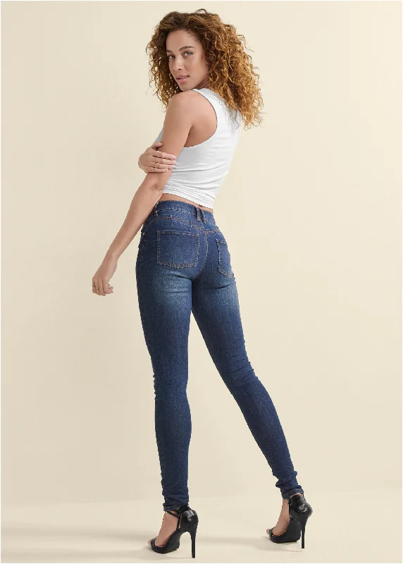 Women's denim jeans with a skinny fit-Lift Jeans - Dark Wash