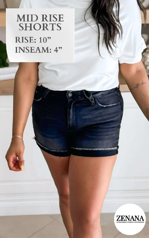 Affordable world with has a new -Zenana Washed Black Cuff Hem Denim Shorts - Final Sale Affordable world with has a new -Zenana Washed Black Cuff Hem Denim Shorts - Final Sale