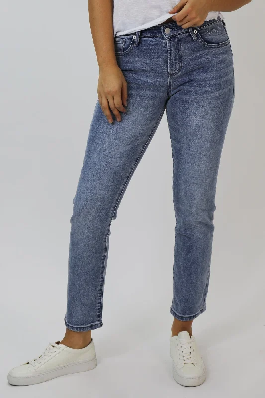 Women's denim jeans is quality top-Dear John Blaire High Rise Ankle Slim Straight Jeans Urban Bay